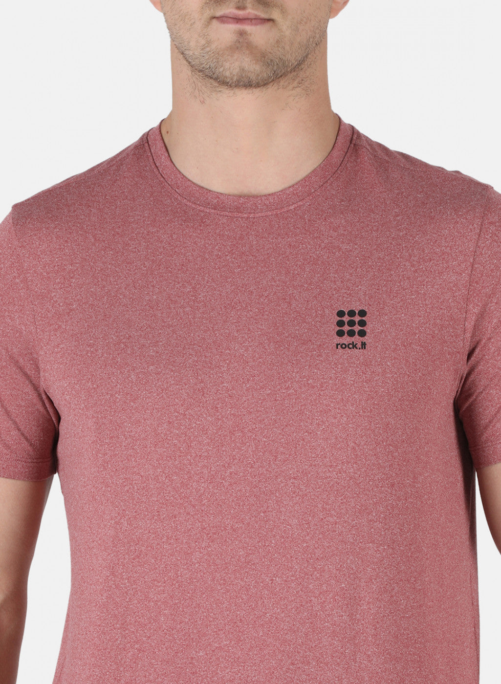 Rock.it Men Red Self Design Round Neck T-Shirt