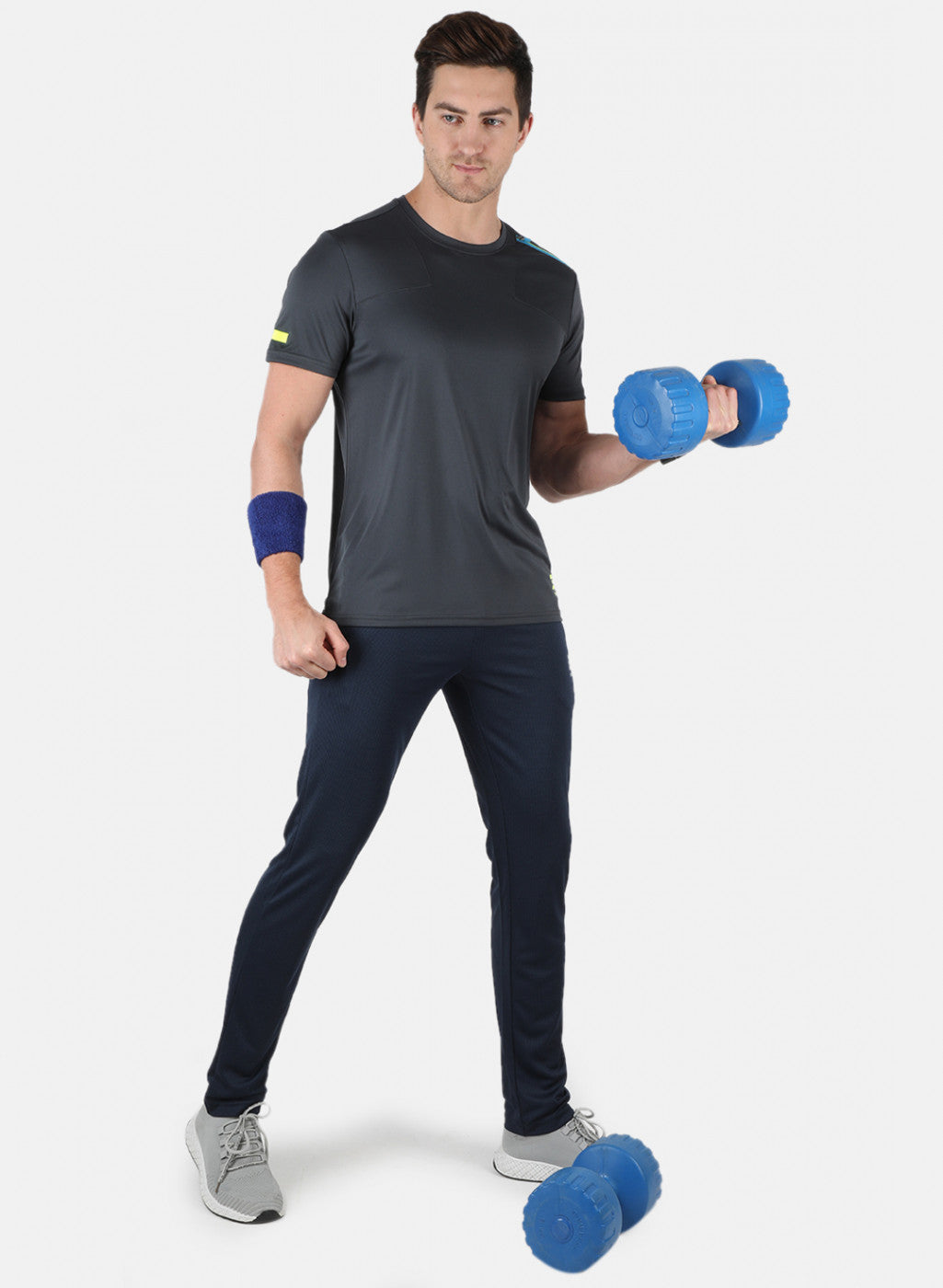 Rock.it Men Grey Self Design Round Neck T-Shirt