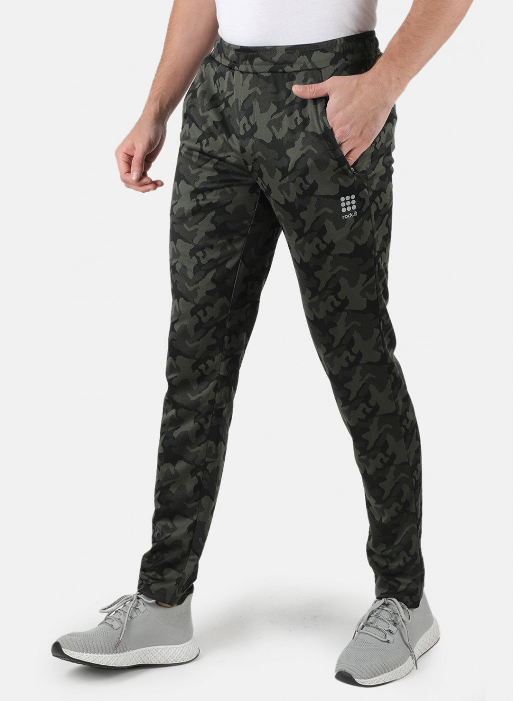 Rock.it Men Olive Self Design Lower