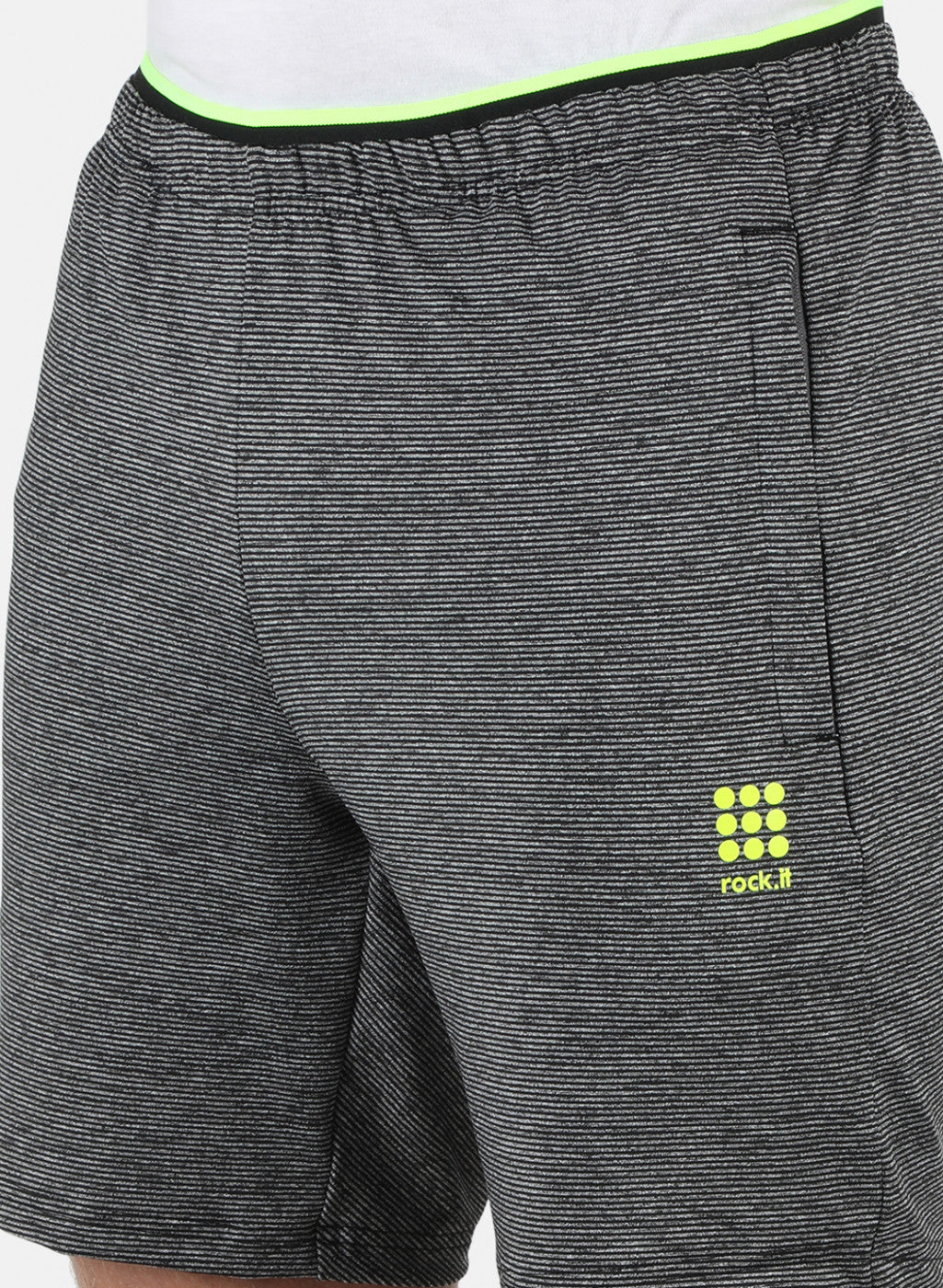 Men Grey Self Design Shorts