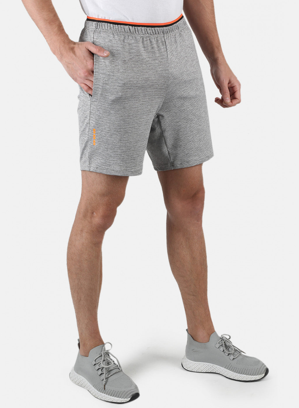 Rock.it Men Grey Self Design Shorts