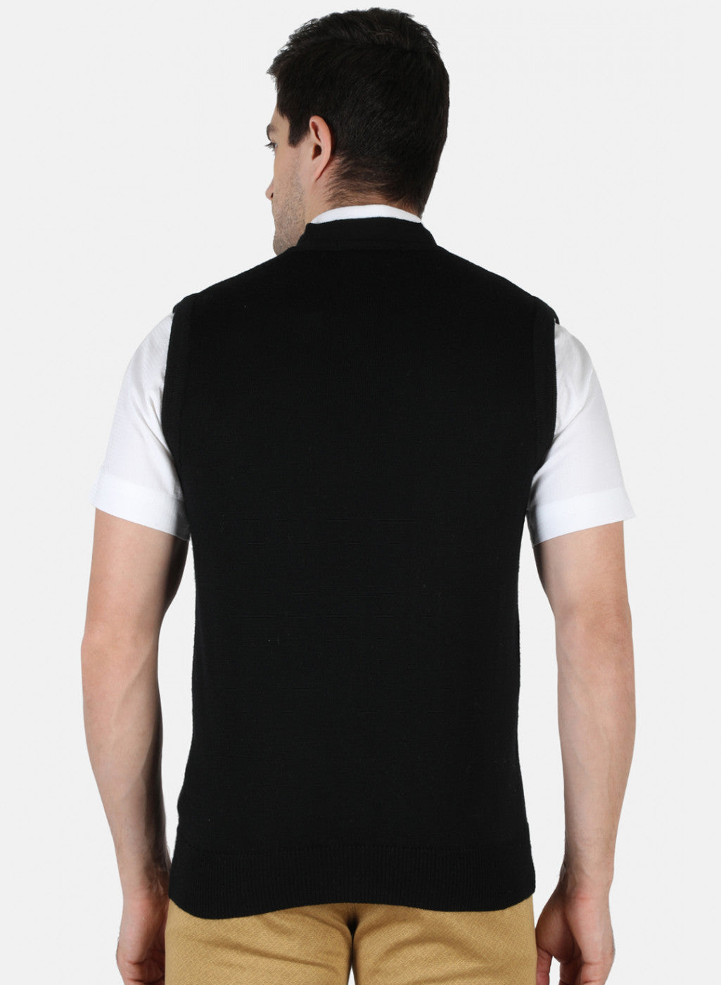 Men Black Solid Cardigan
