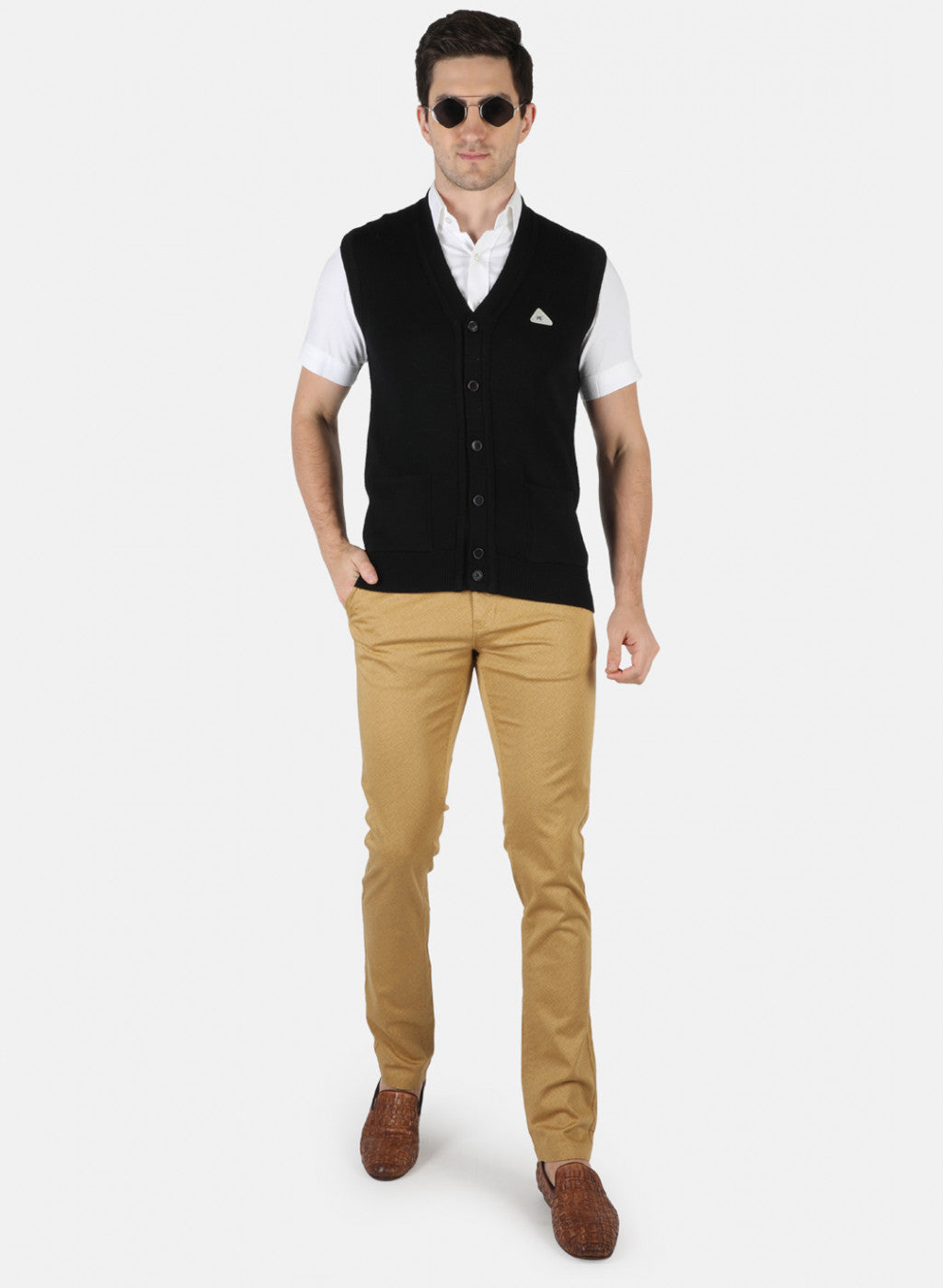 Men Black Solid Cardigan