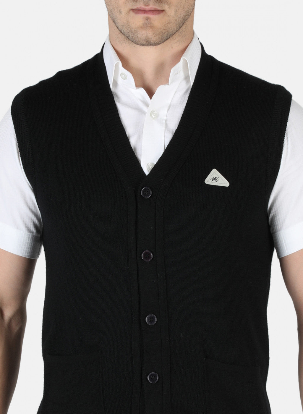 Men Black Solid Cardigan