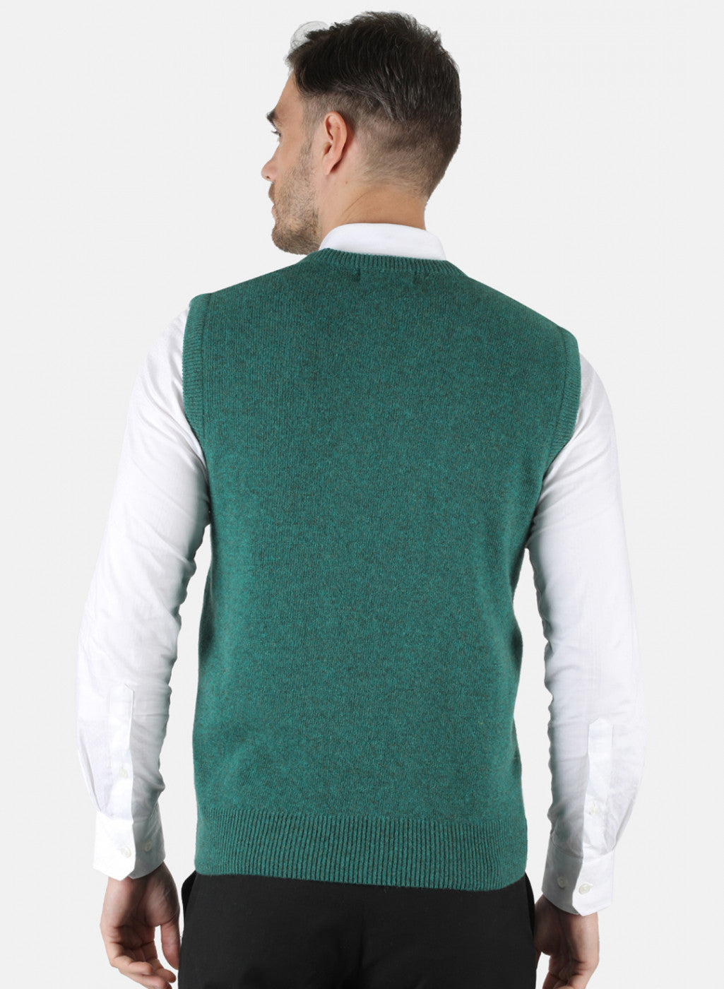 Men Green Solid Sweater