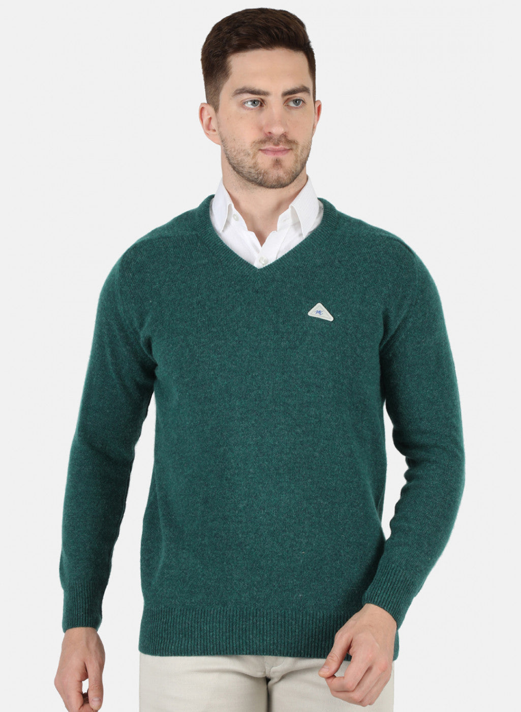 Men Green Solid Pullover