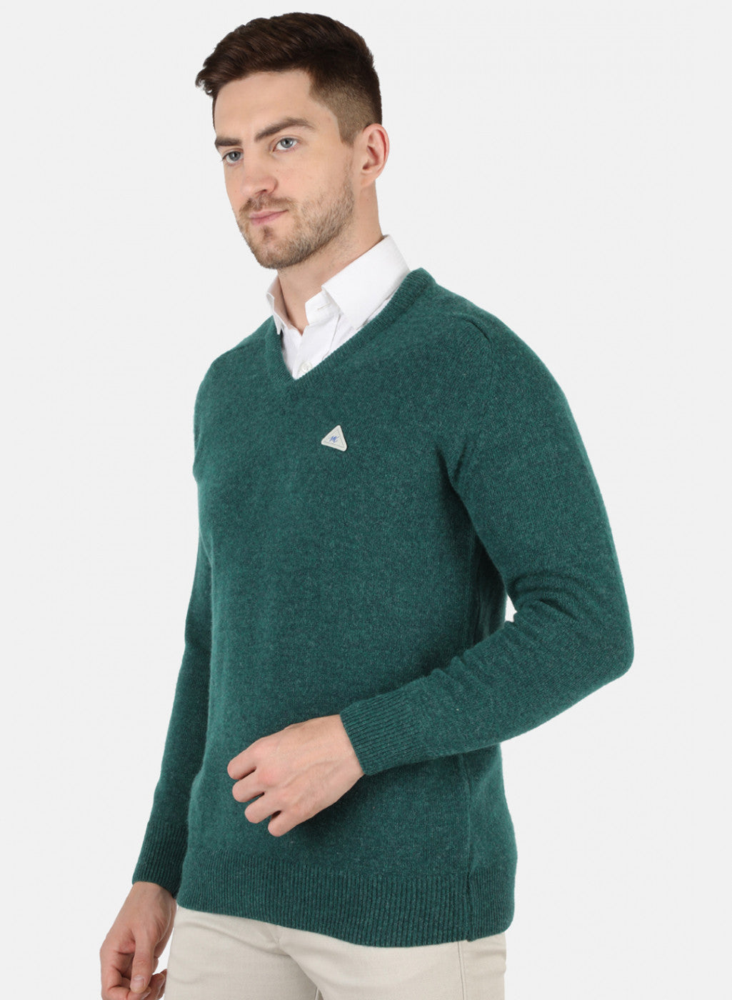 Men Green Solid Pullover