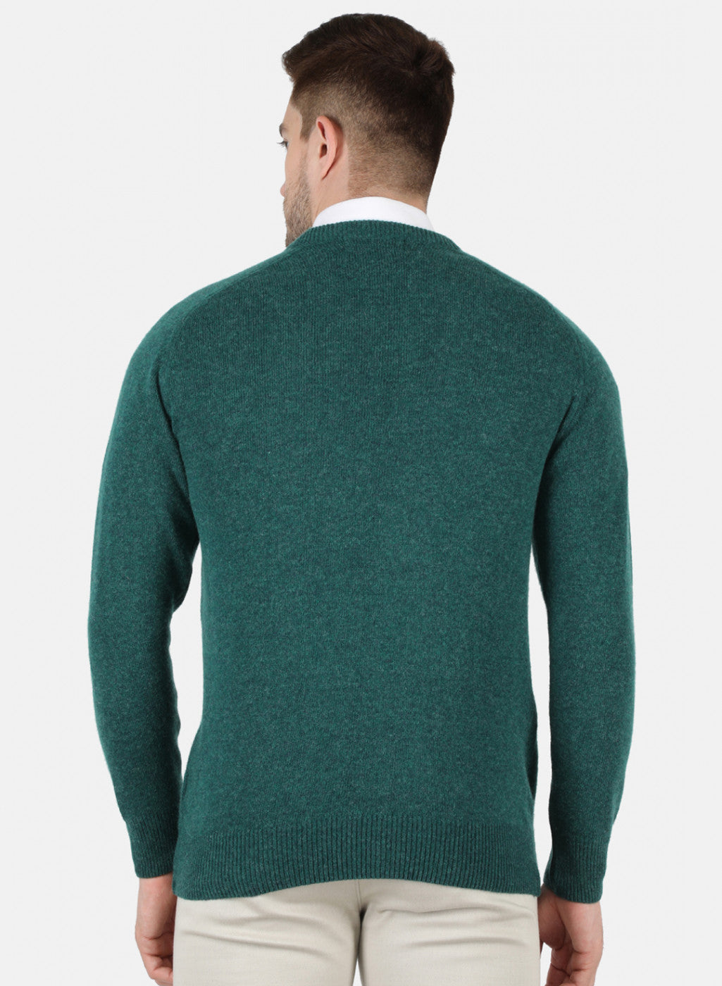 Men Green Solid Pullover