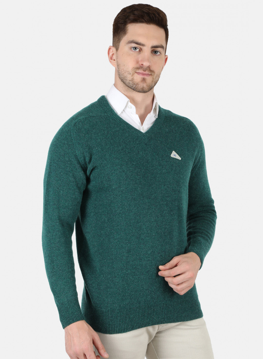 Men Green Solid Pullover