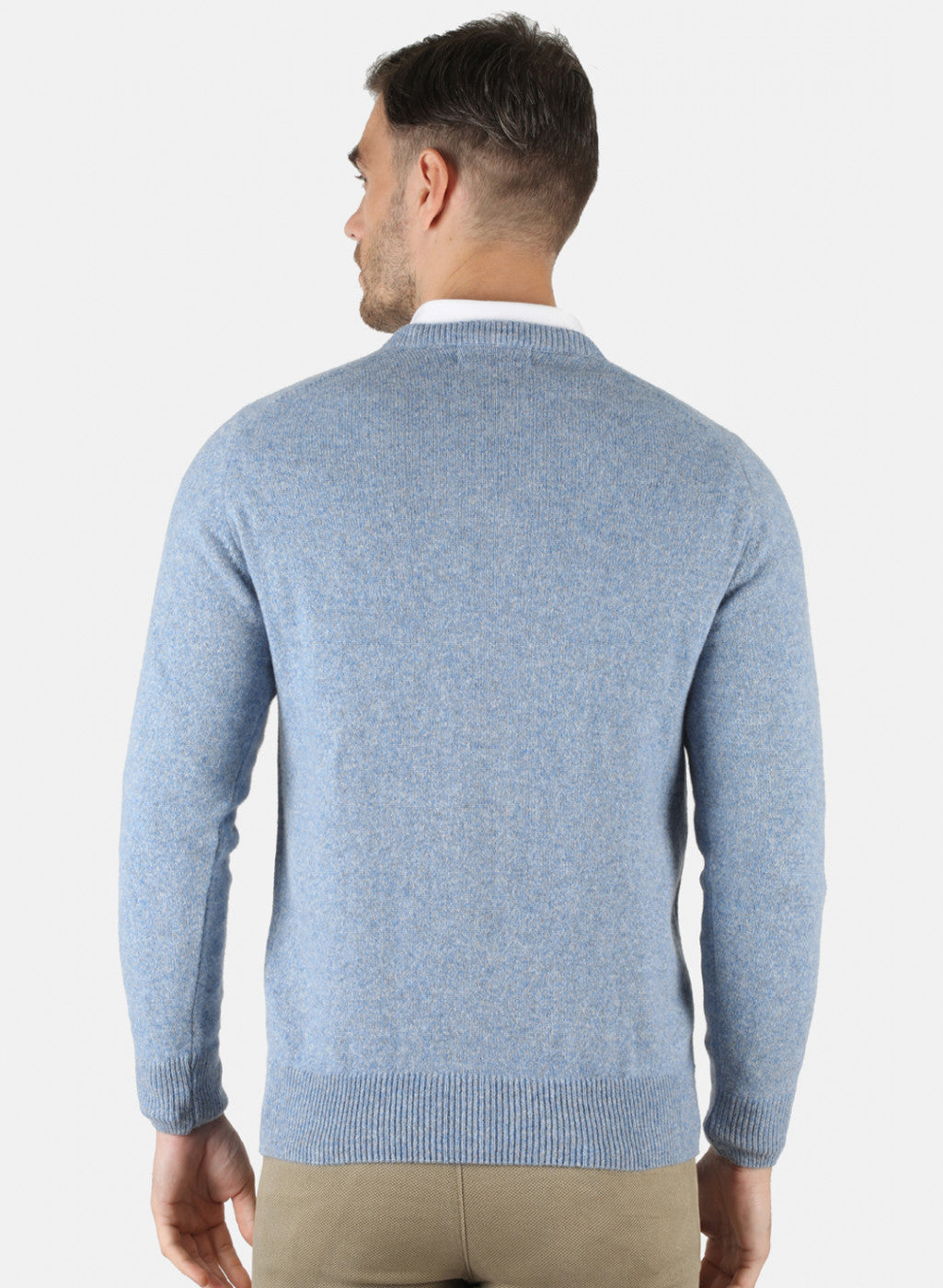 Men Blue Solid Pullover