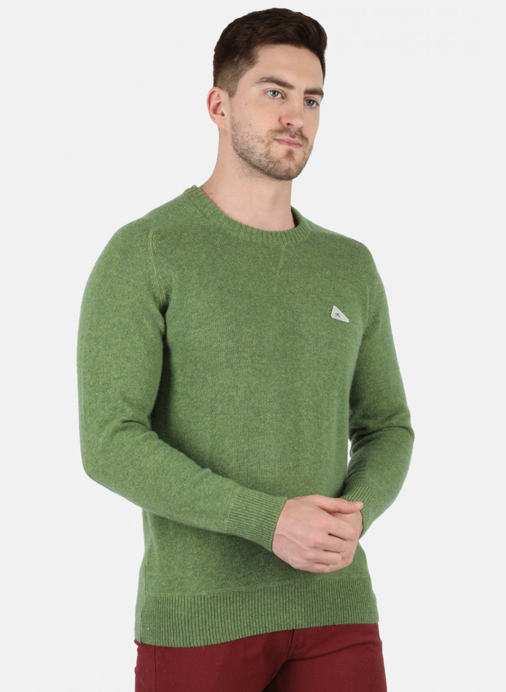 Men Green Solid Pullover