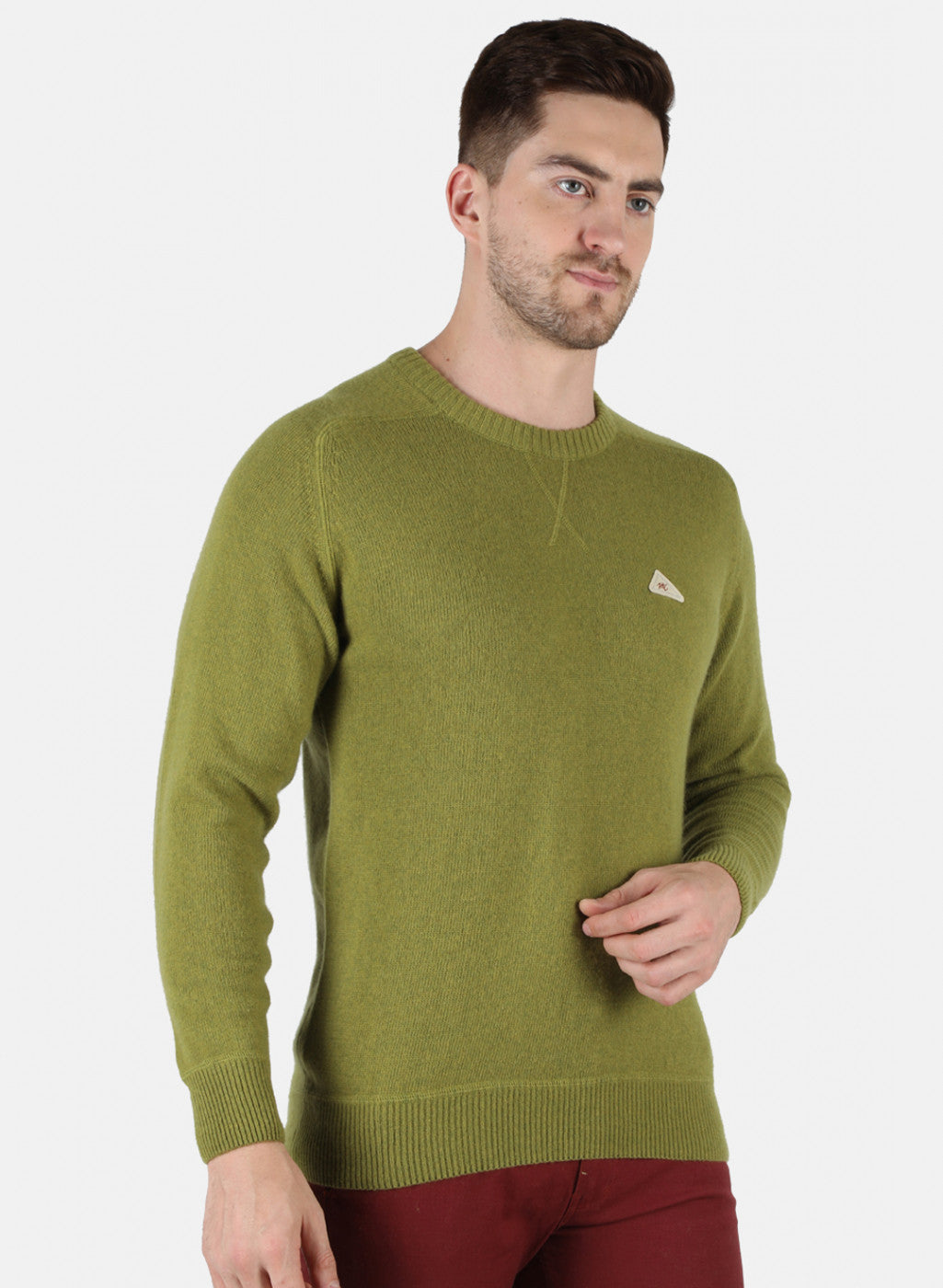 Men Green Solid Pullover