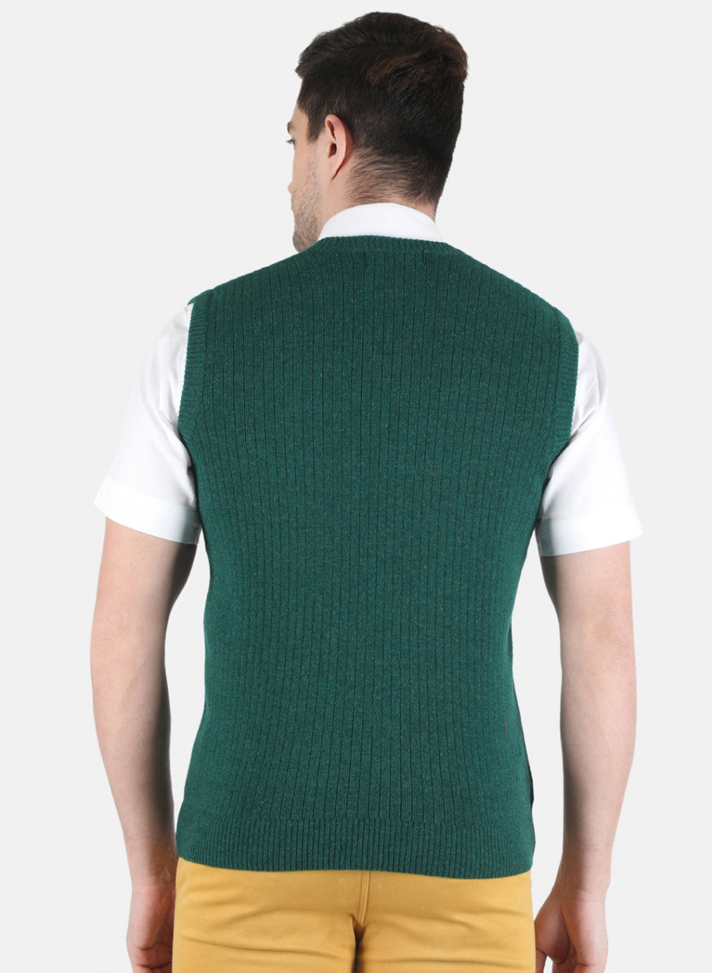 Men Green Solid Sweater