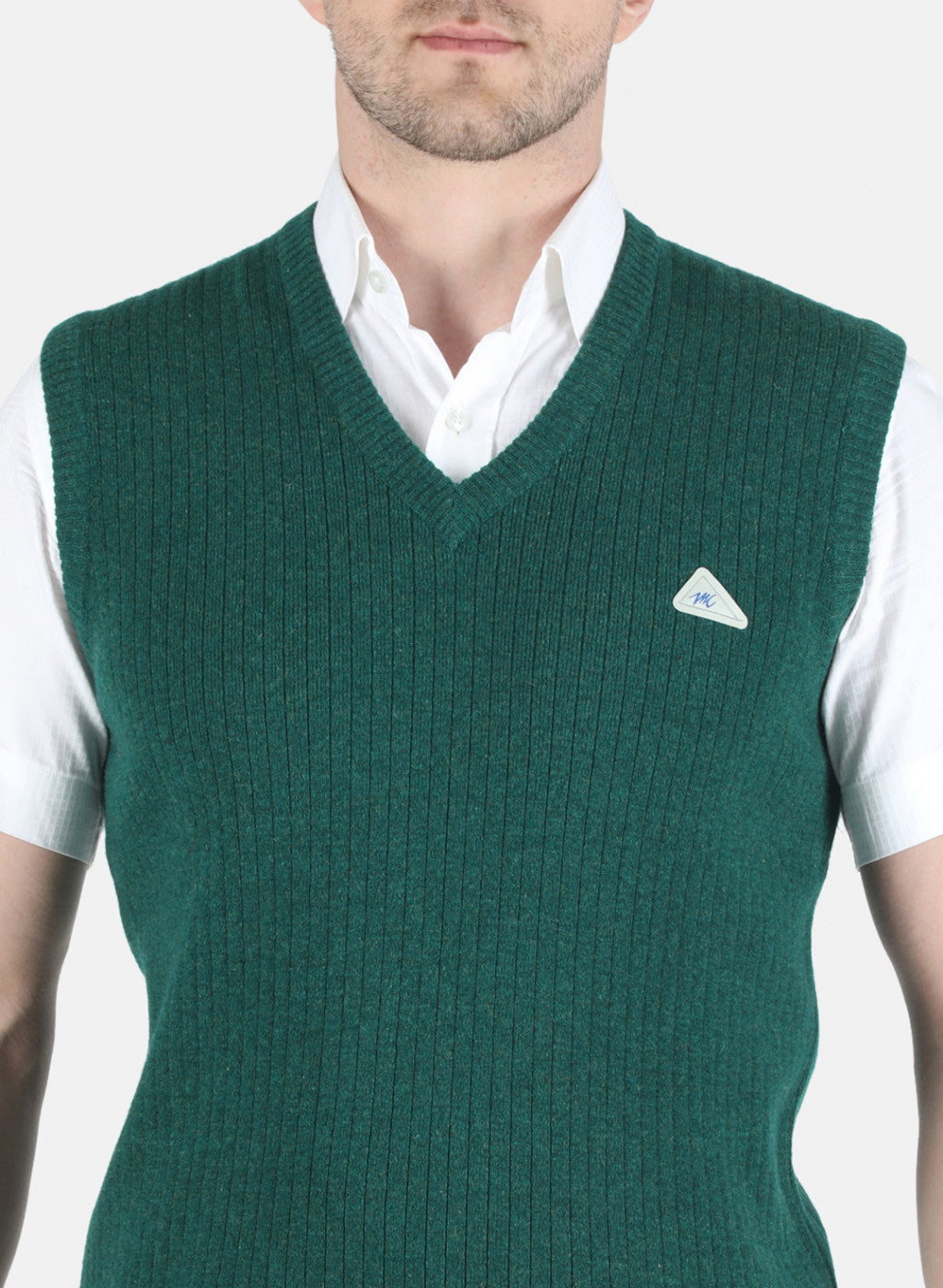 Men Green Solid Sweater