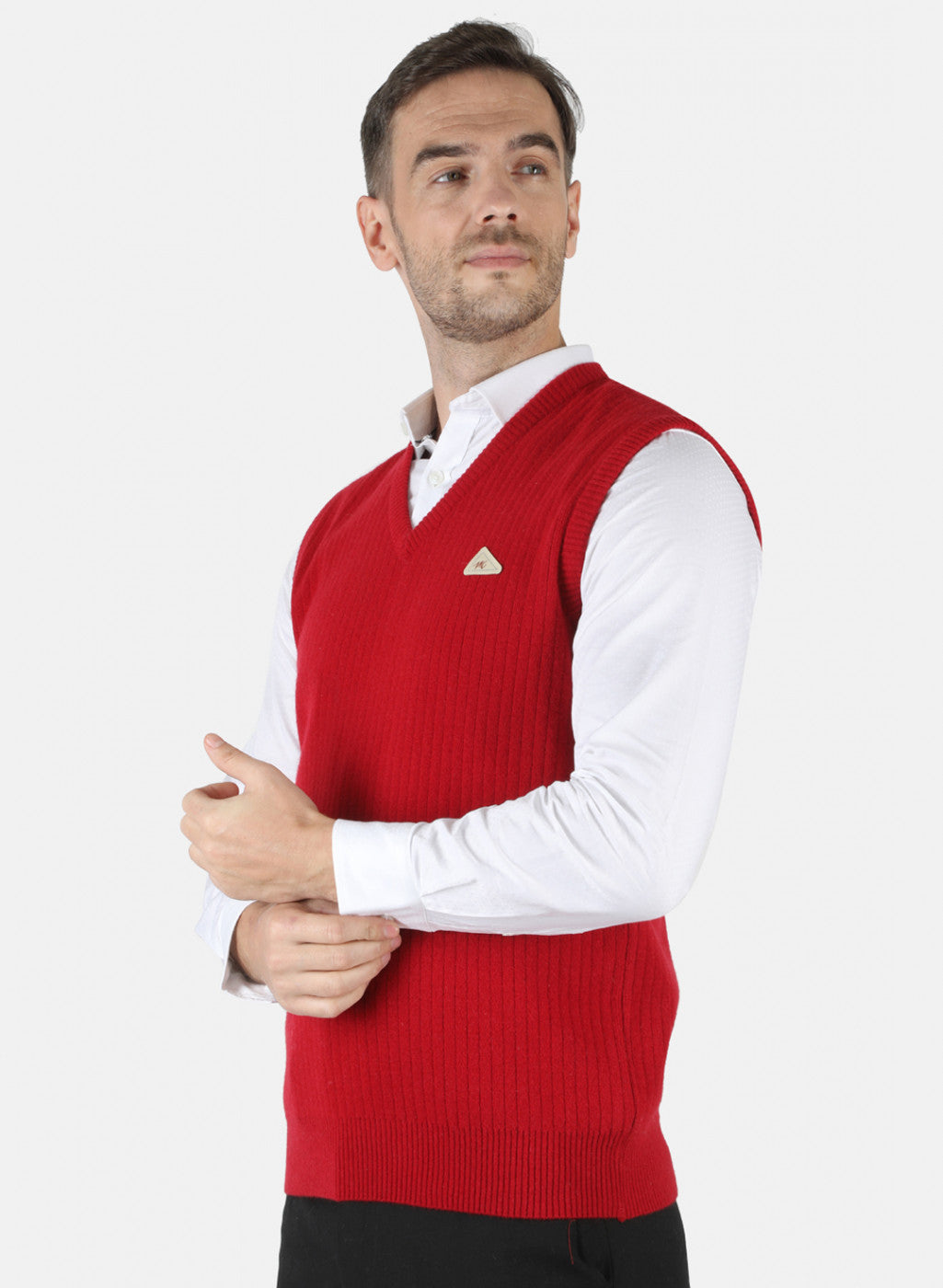 Men Maroon Solid Sweater