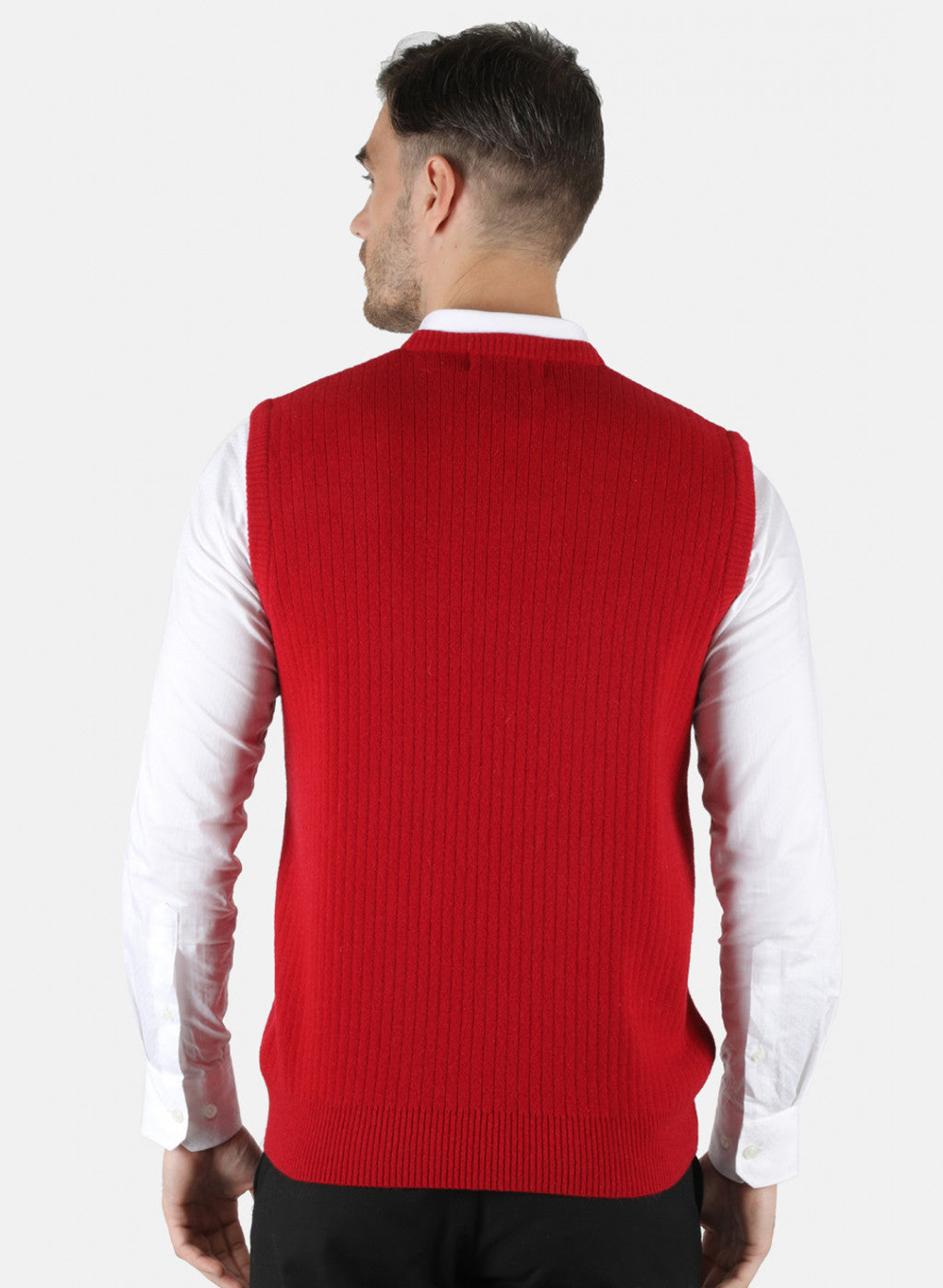 Men Maroon Solid Sweater