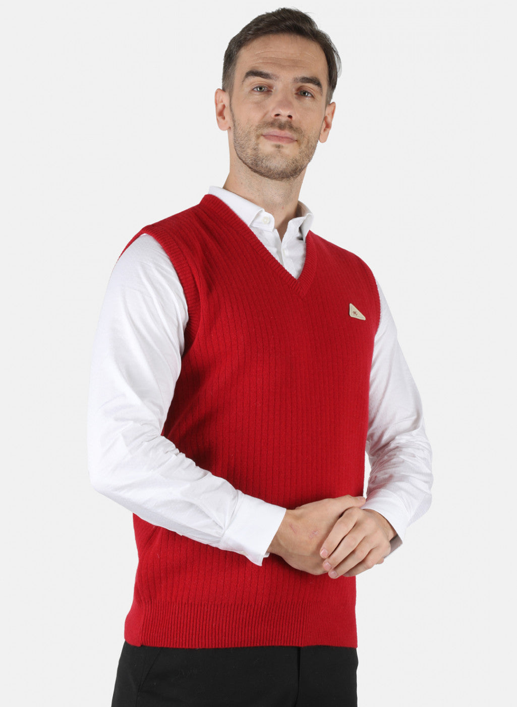 Men Maroon Solid Sweater