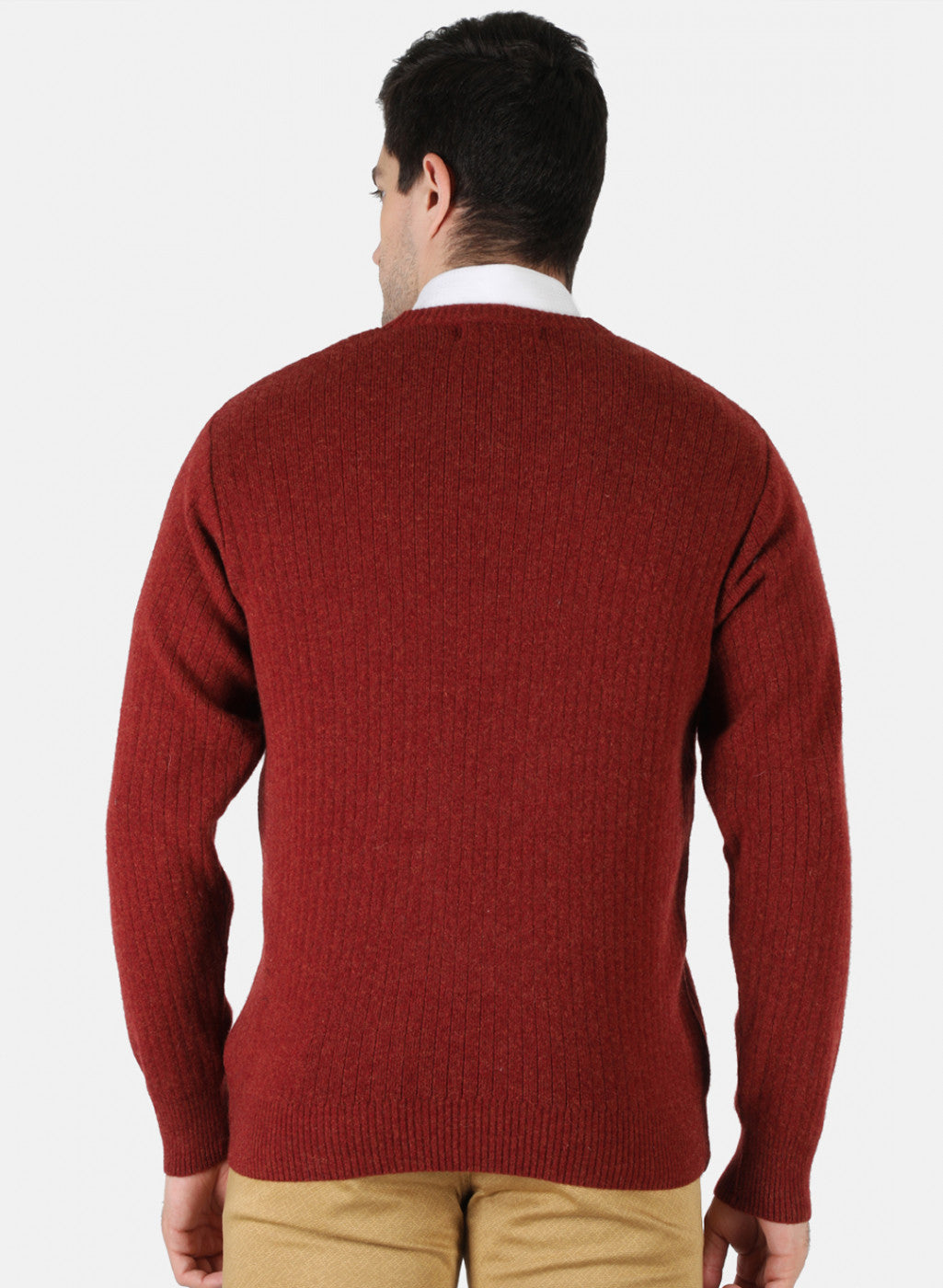 Men Orange Solid Pullover