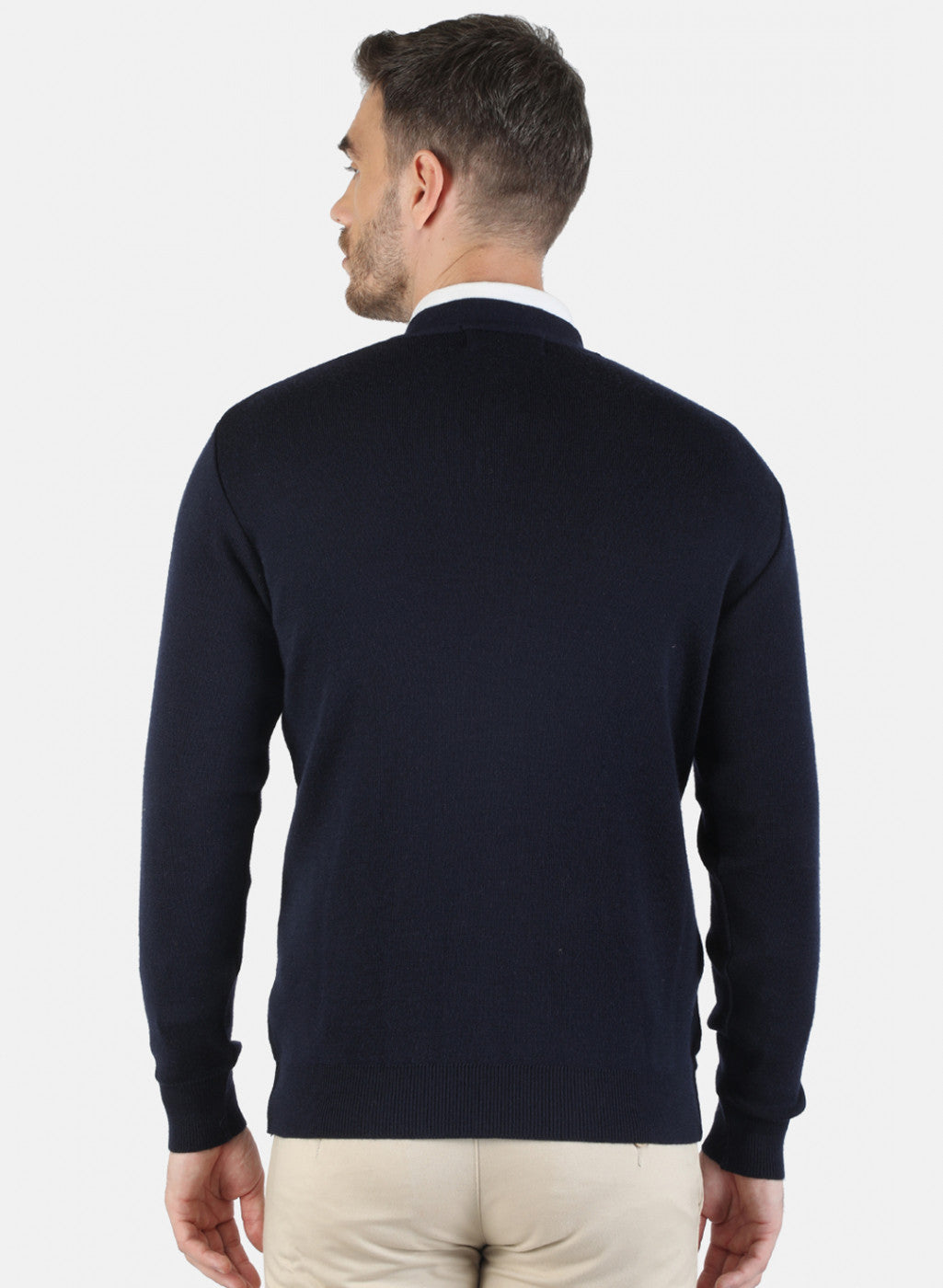 Men NAvy Blue Solid Cardigan