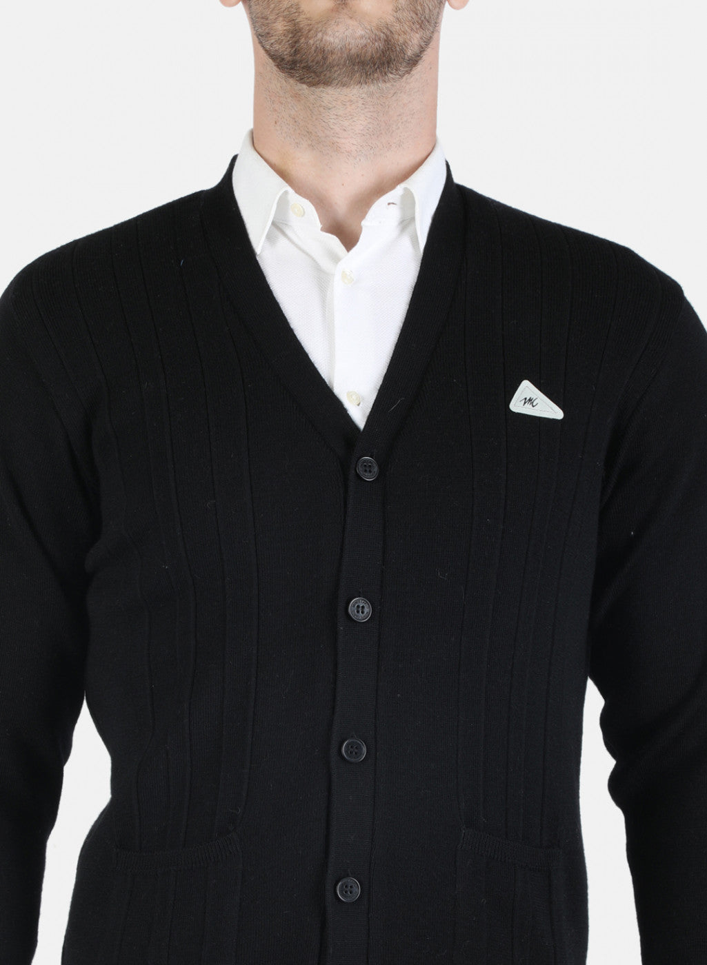 Men Black Solid Cardigan