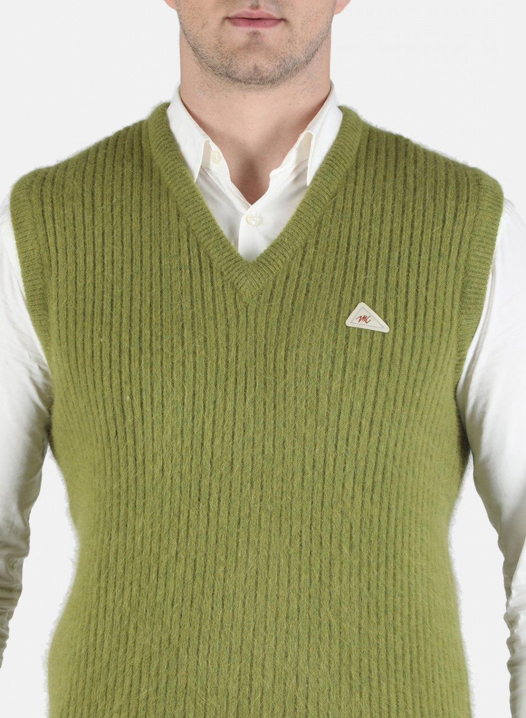 Men Olive Solid Sweater