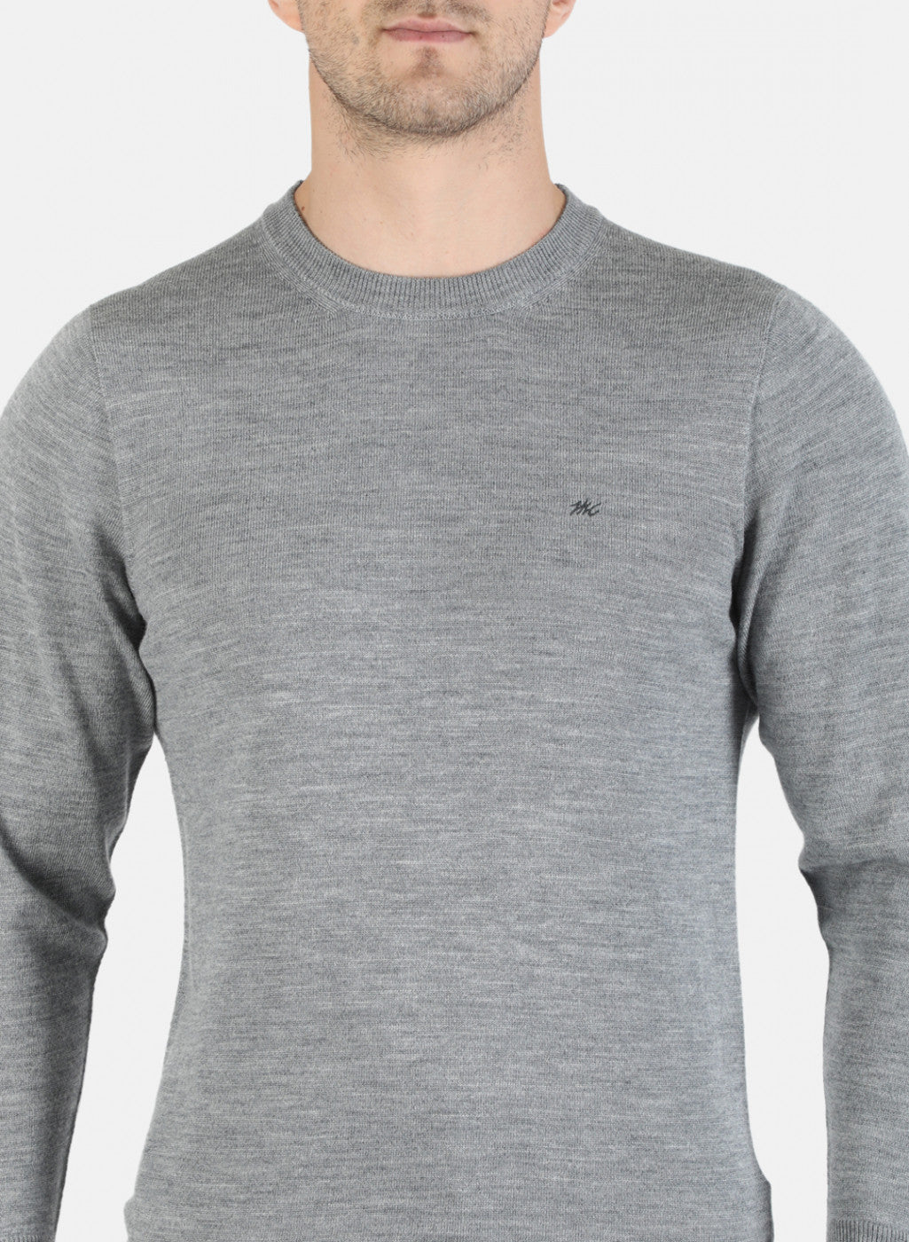 Men Grey Solid Pullover