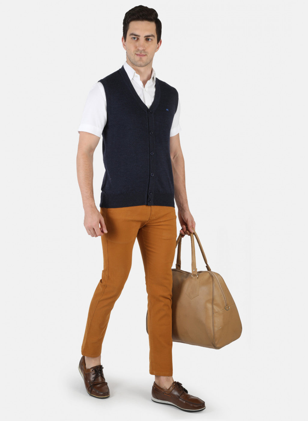 Men NAvy Blue Solid Cardigan