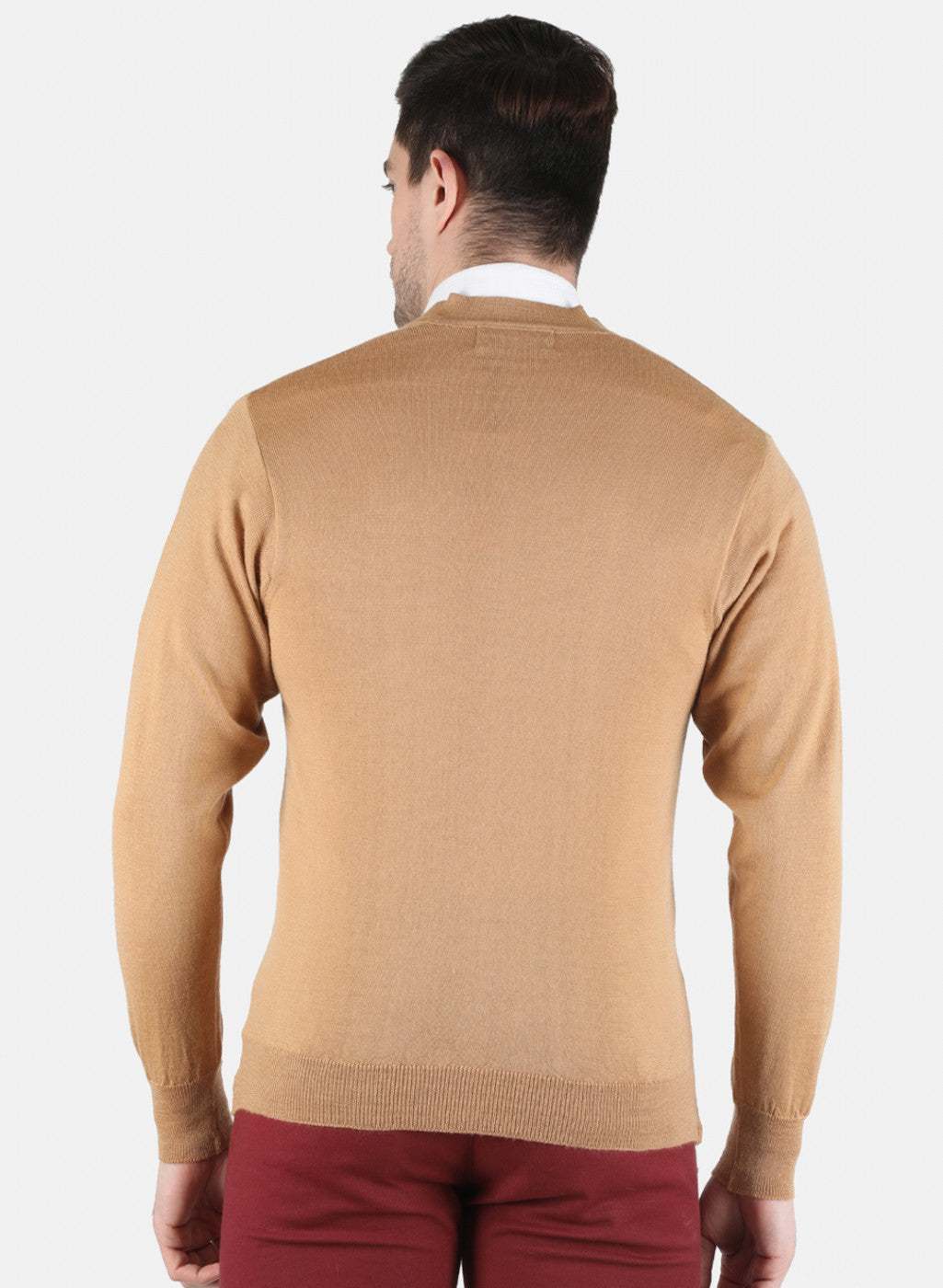 Men Light Brown Solid Cardigan