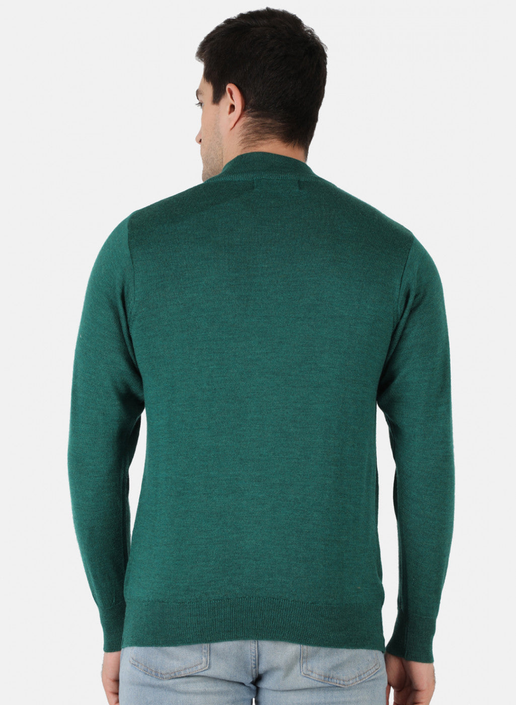 Men Green Solid Pullover