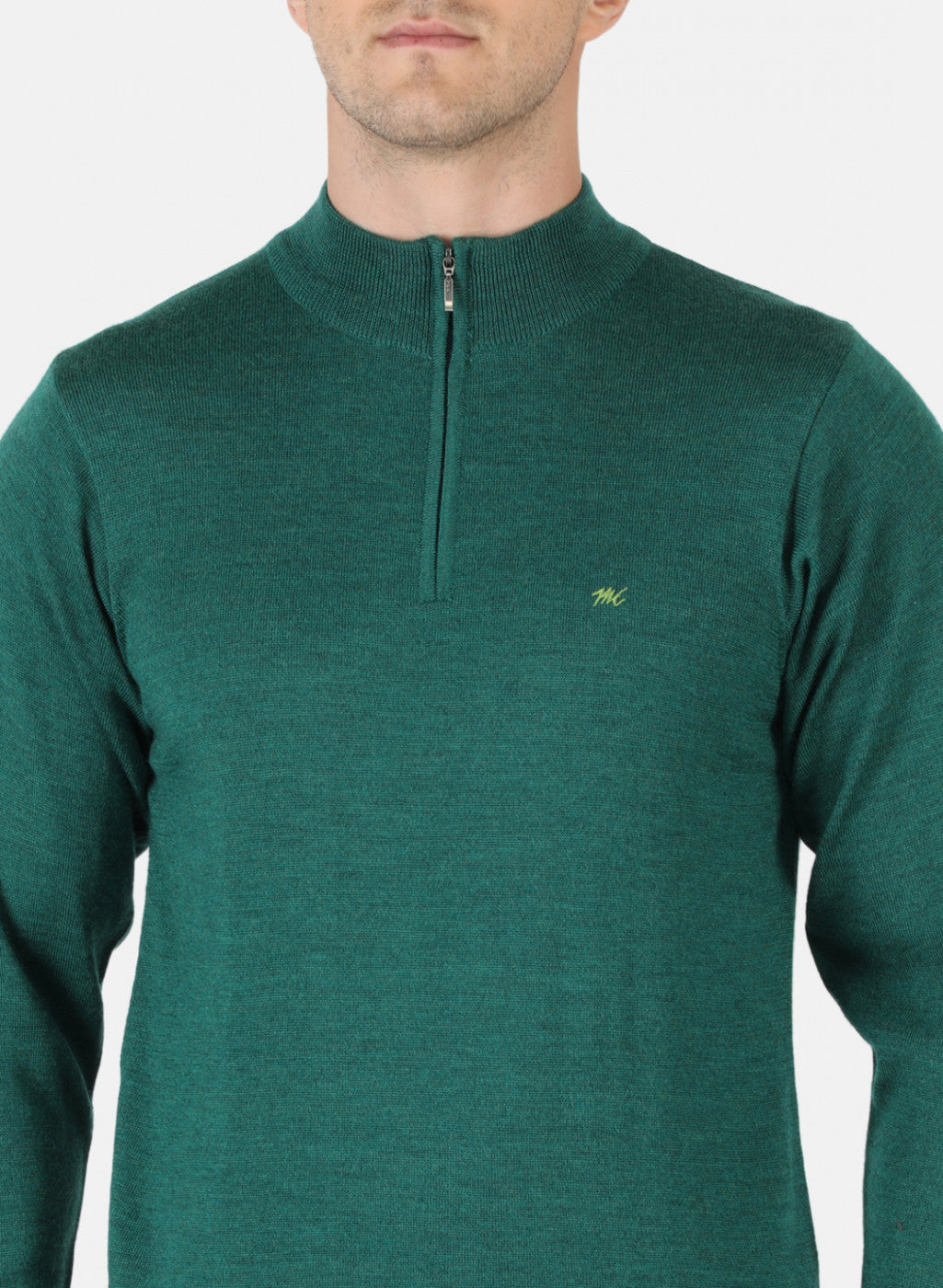 Men Green Solid Pullover