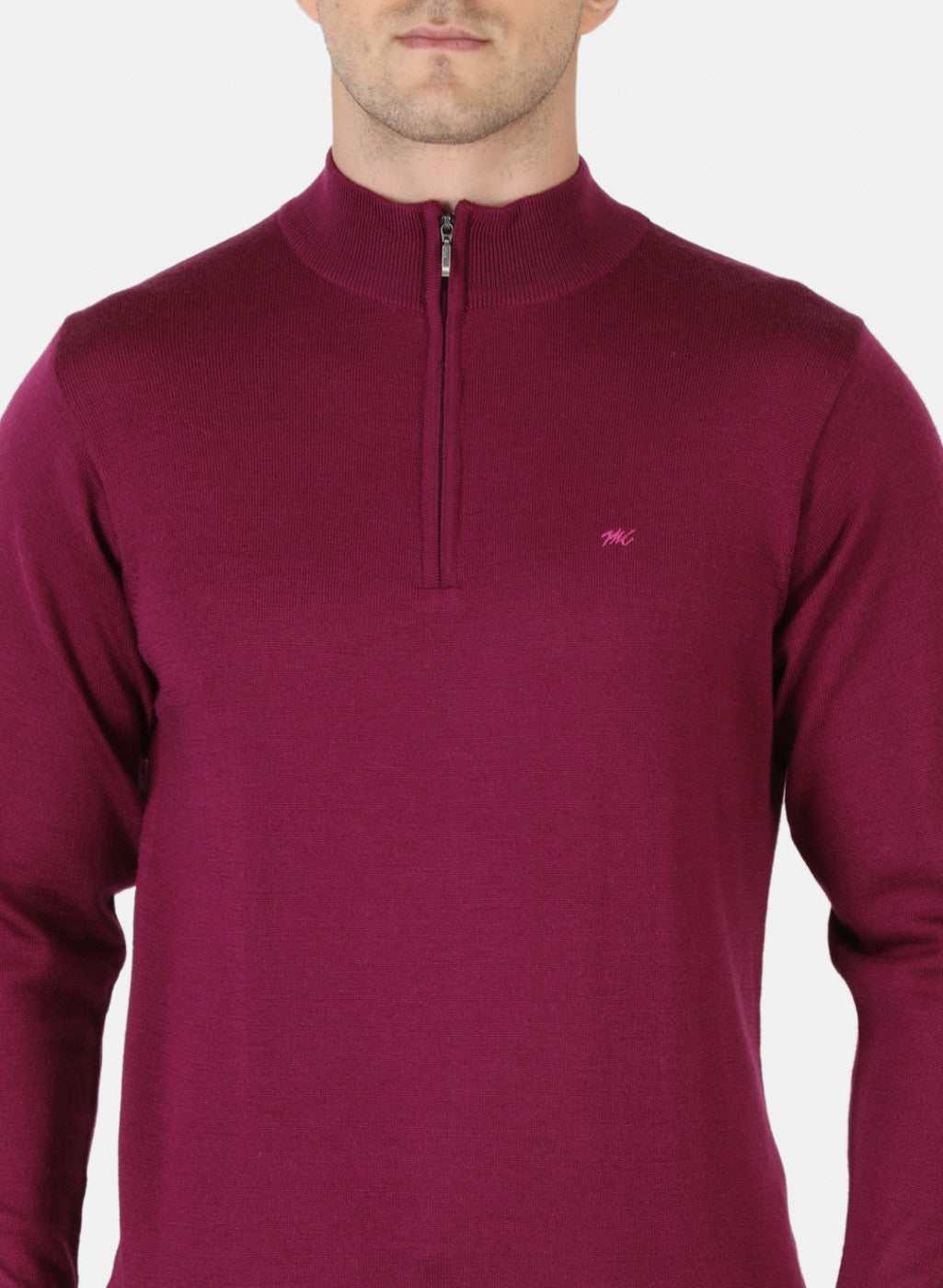 Men Purple Solid Pullover