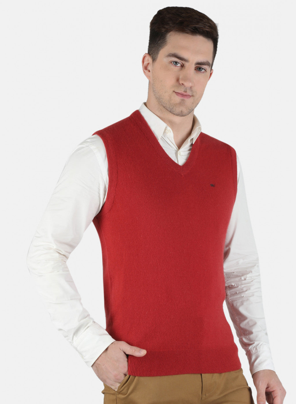 Men Orange Solid Sweater