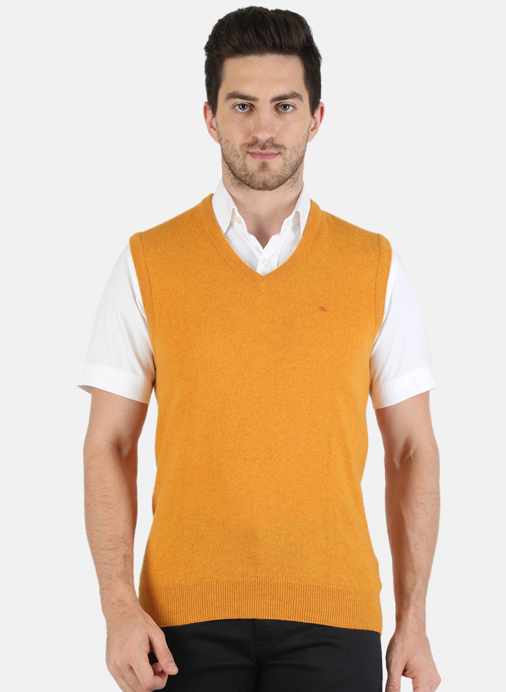Men Yellow Solid Sweater