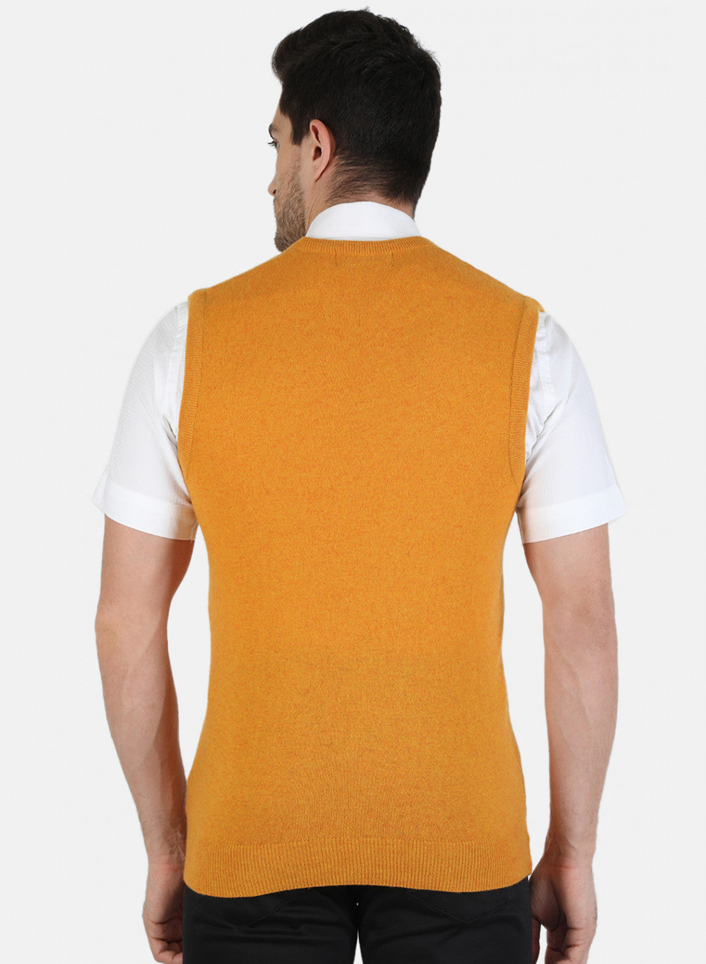 Men Yellow Solid Sweater