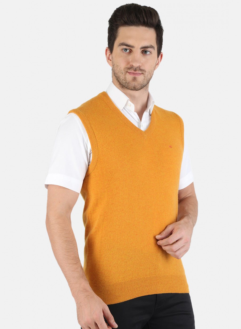 Men Yellow Solid Sweater