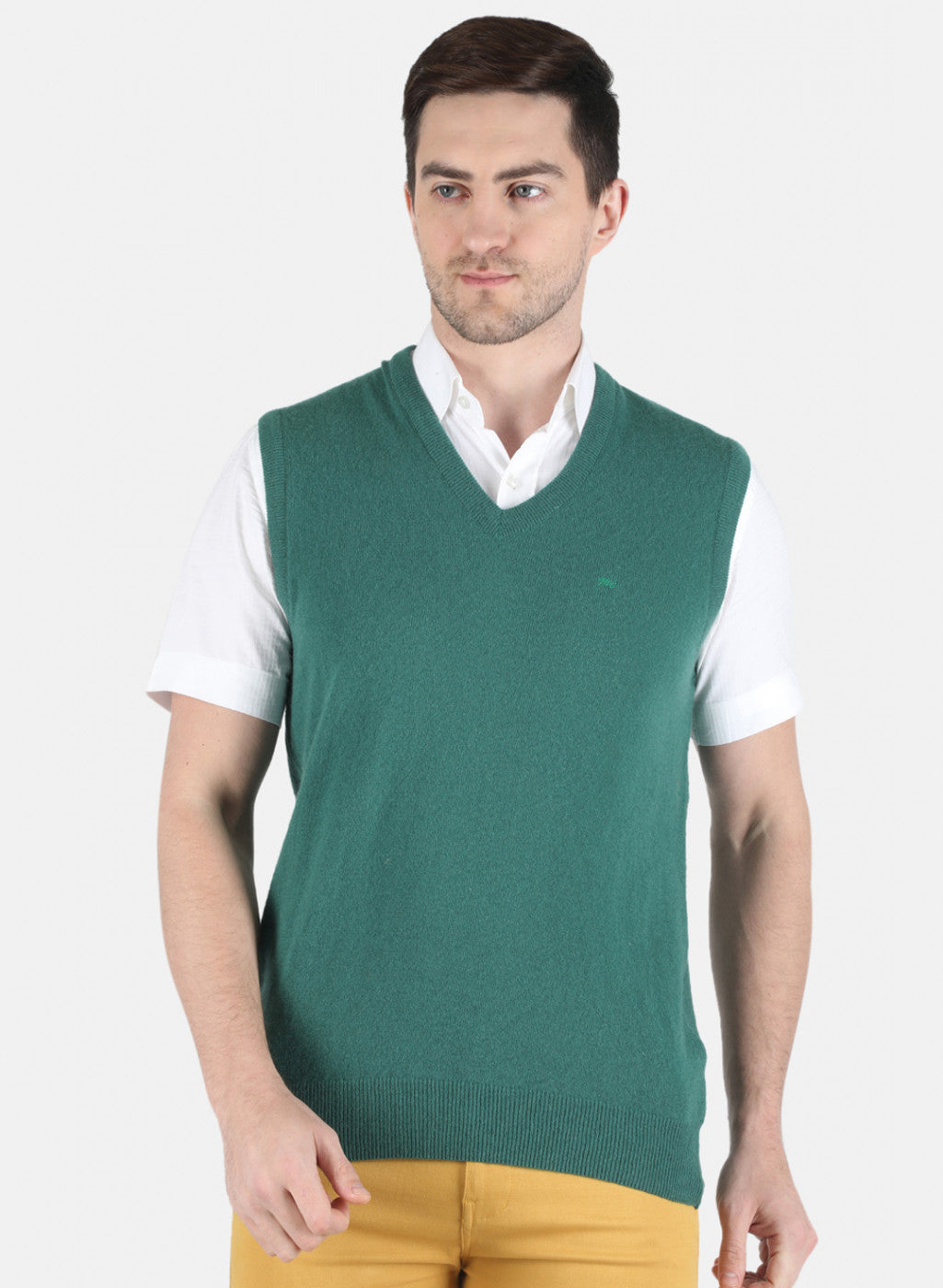 Men Green Solid Sweater