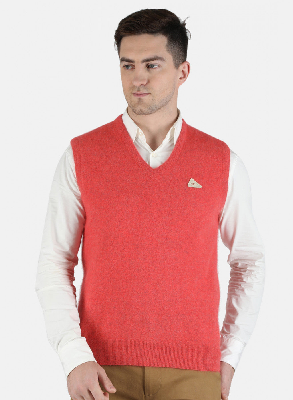 Men Red Solid Sweater