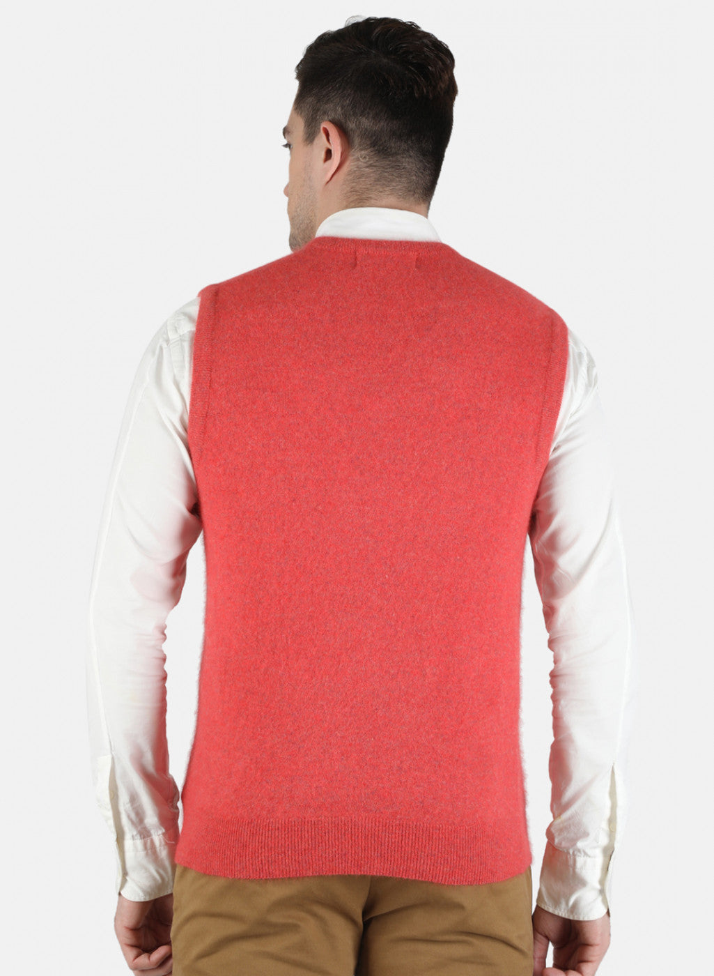 Men Red Solid Sweater