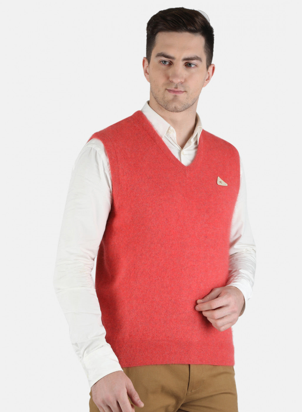 Men Red Solid Sweater