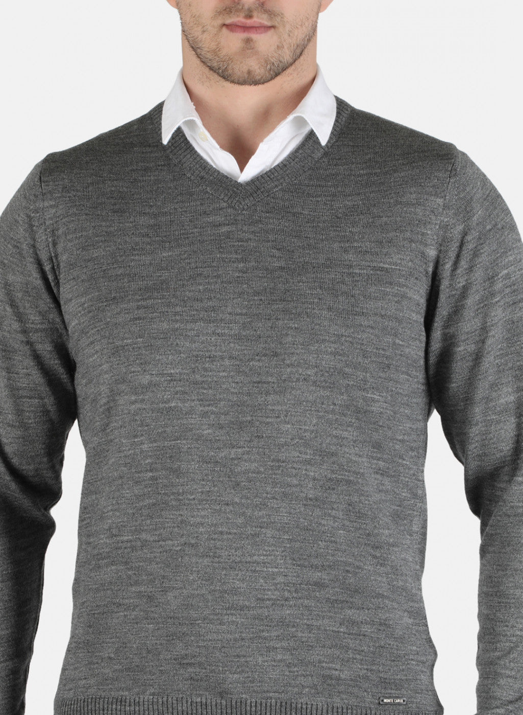 Men Grey Solid Pullover