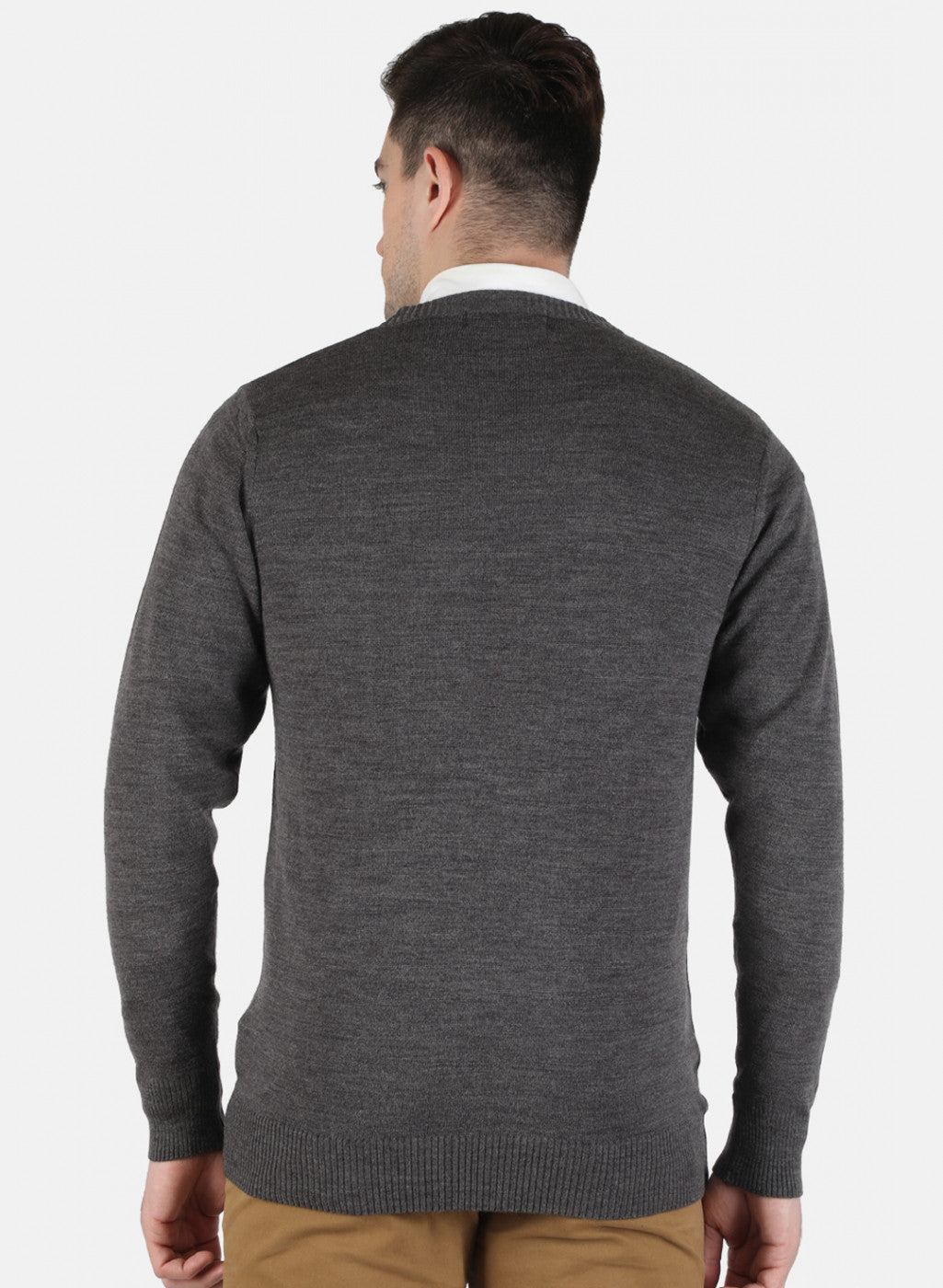 Men Grey Solid Pullover