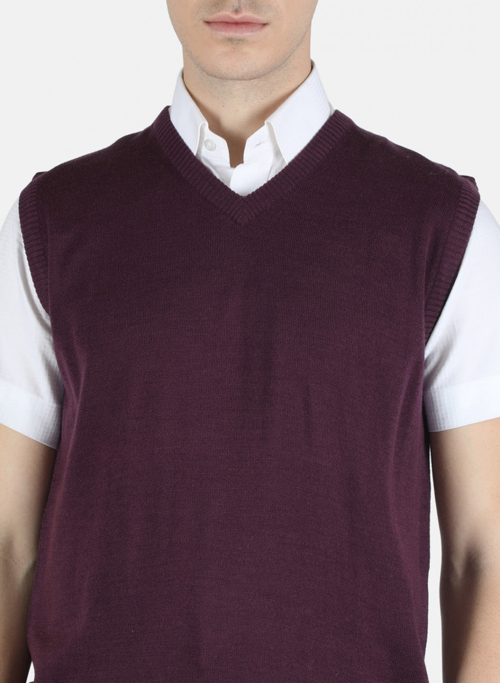 Men Purple Solid Sweater