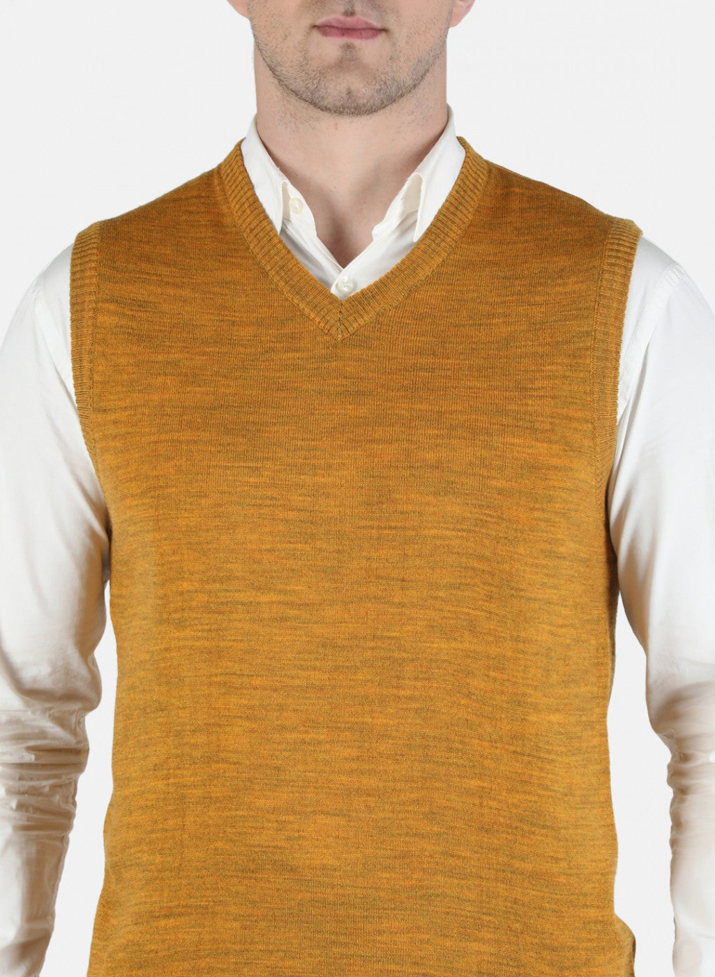 Men Yellow Solid Sweater