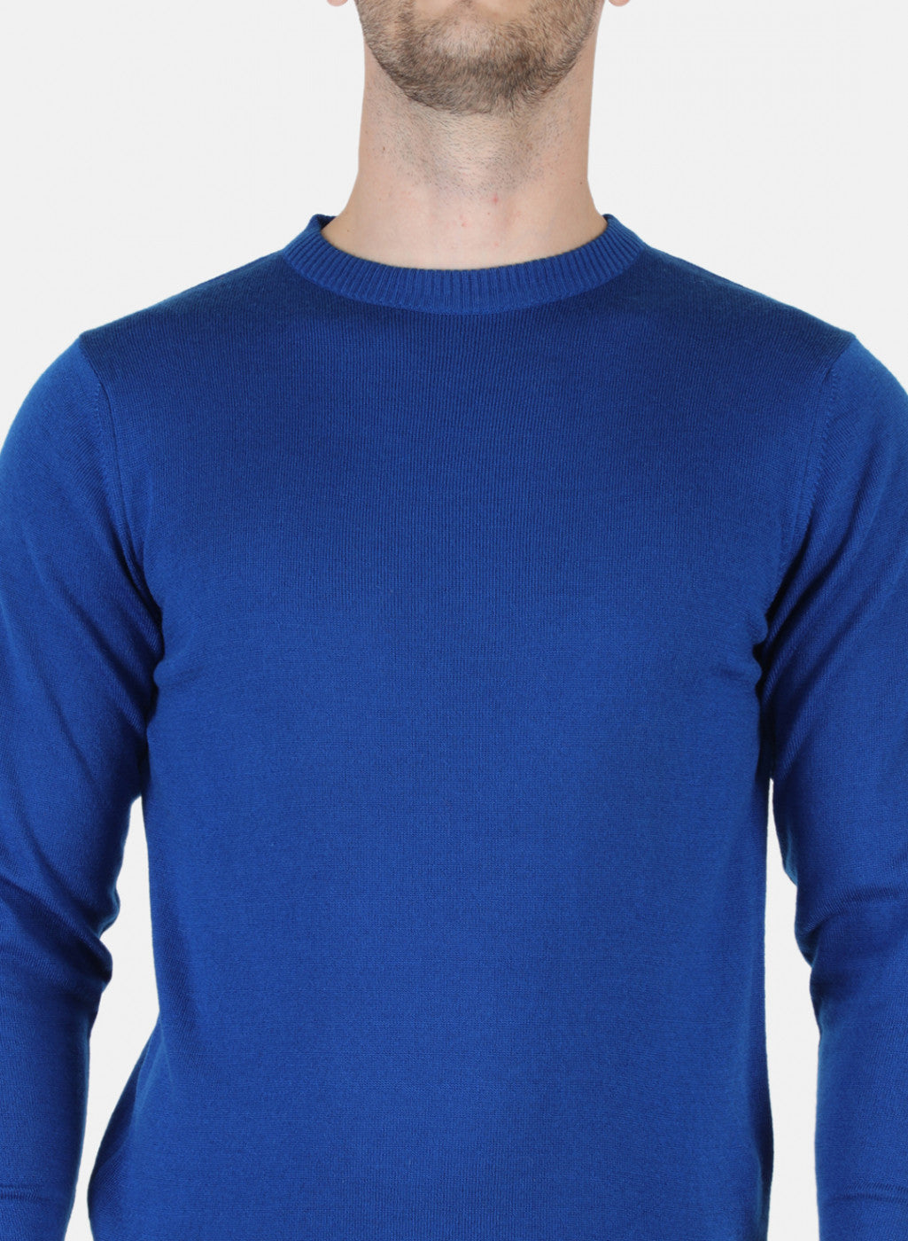 Men Blue Solid Pullover