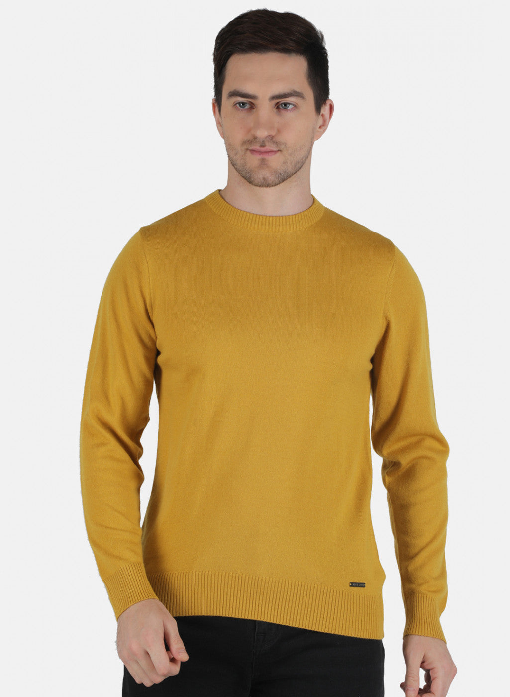 Men Yellow Solid Pullover