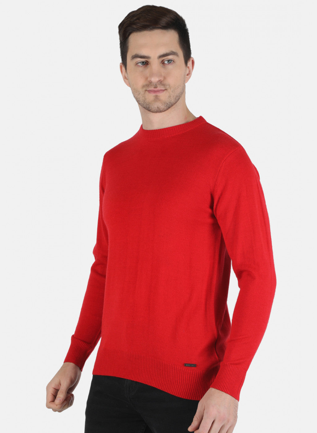Men Red Solid Pullover