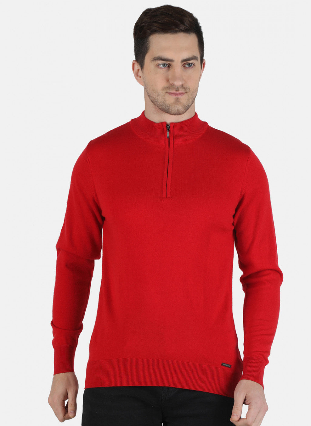 Men Red Solid Pullover