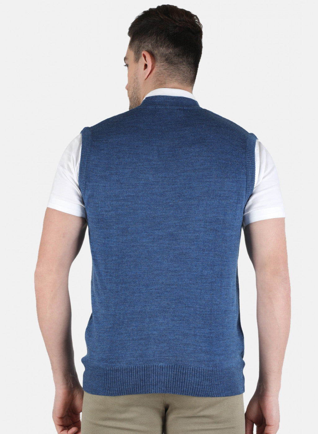 Men Blue Solid Cardigan