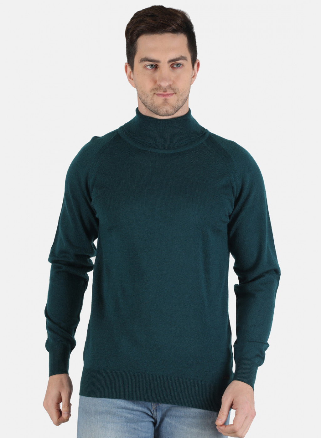 Men Green Solid Pullover
