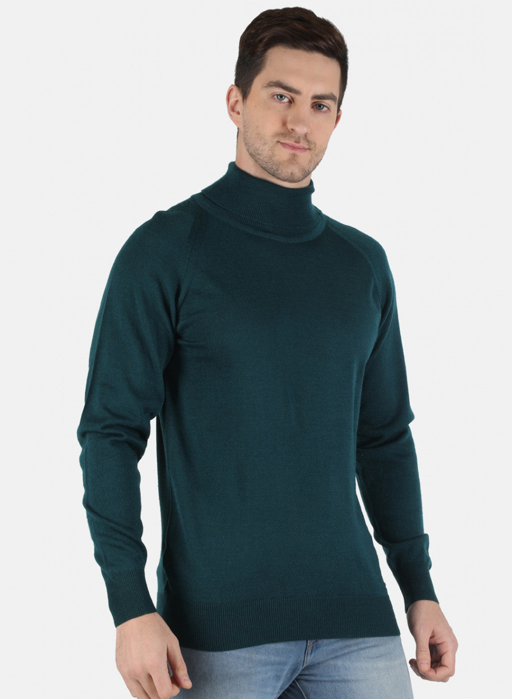 Men Green Solid Pullover